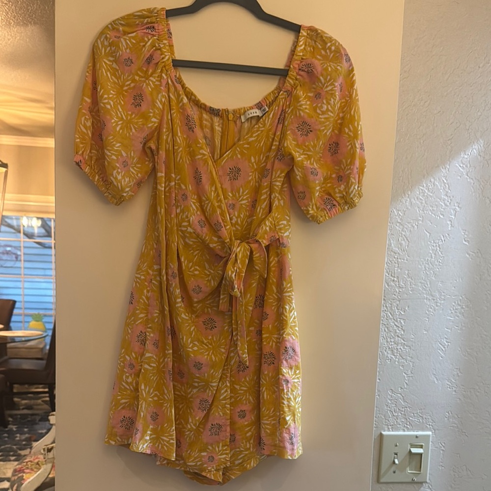 LUSH- ROMPER-Floral Yellow & Pink Romper!